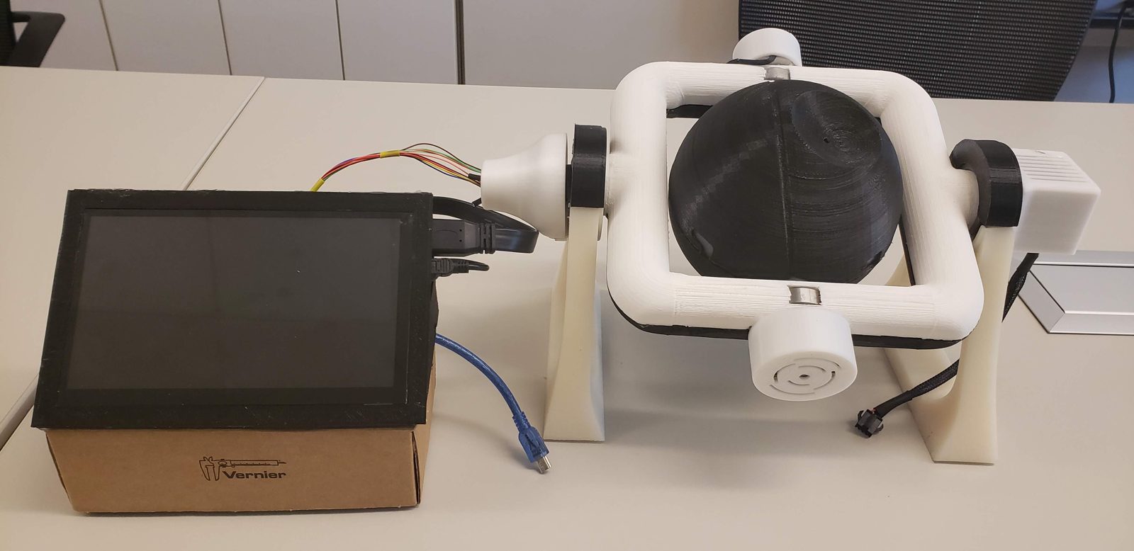 The touchscreen controller beside the second prototype